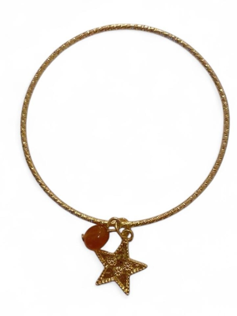 🛍️3/$20🛍️ Gold Star Charm Bangle Bracelet with Amber Accent